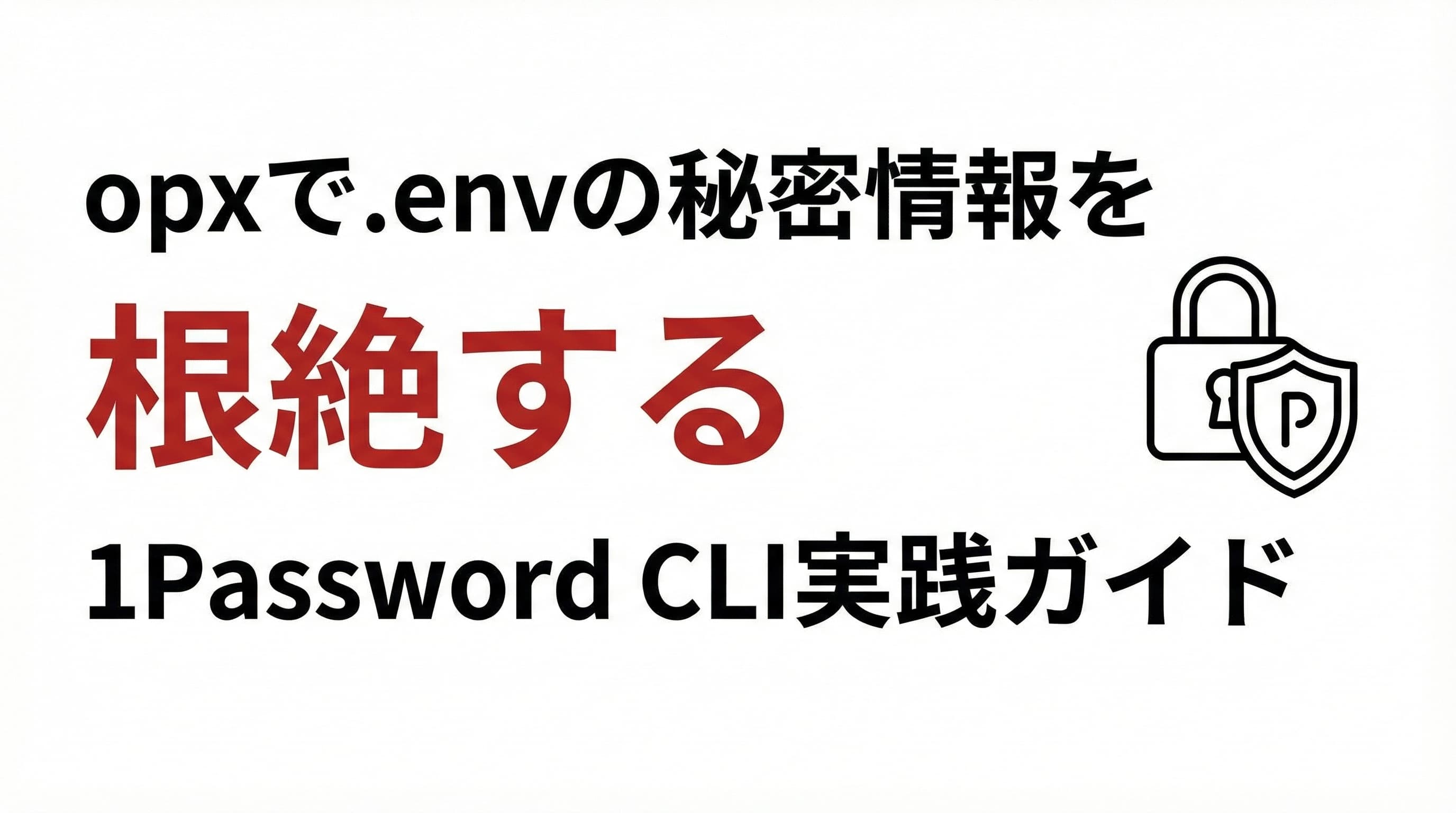 opxで.envファイルの秘密情報を根絶する — 1Password CLIの実践ガイド