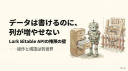 業務システムを内製する前に知る「あとから変えられない」制約。Lark Bitable APIのフィールド追加がPermission deniedになる原因