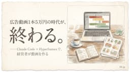 広告動画1本5万円の時代が終わる——Claude Code × Hyperframesで、経営者が自分で広告クリエイティブを作る話